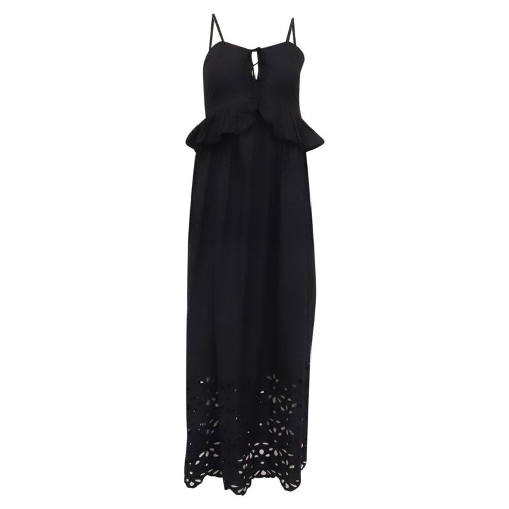 Caroline Constas Reyna Maxi Dress in Black Cotton